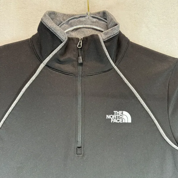 The North Face Pullover Lightweight 1/4 Zip Athletic Top‎ Black Gray Womens M - Image 4