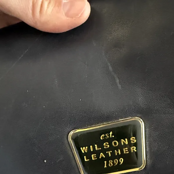 Wilsons Leather Black Mini Bag with Gold Plaque - Image 3
