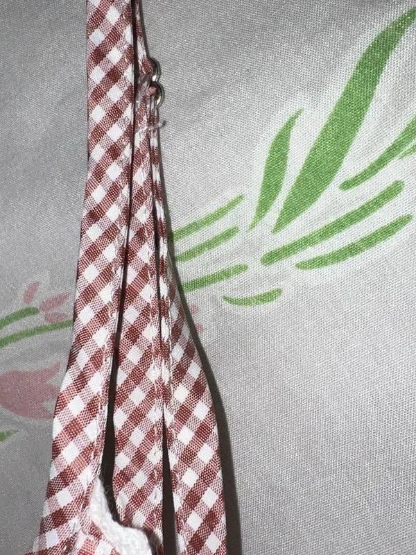 Pink & white gingham dress. Size M - Image 8