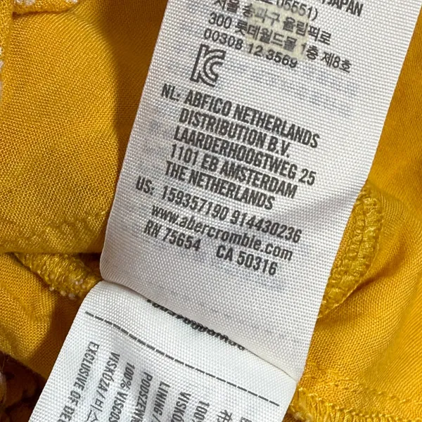 Abercrombie‎ & Fitch Floral Mini Dress V Neck Short Sleeve Yellow Size S - Image 6