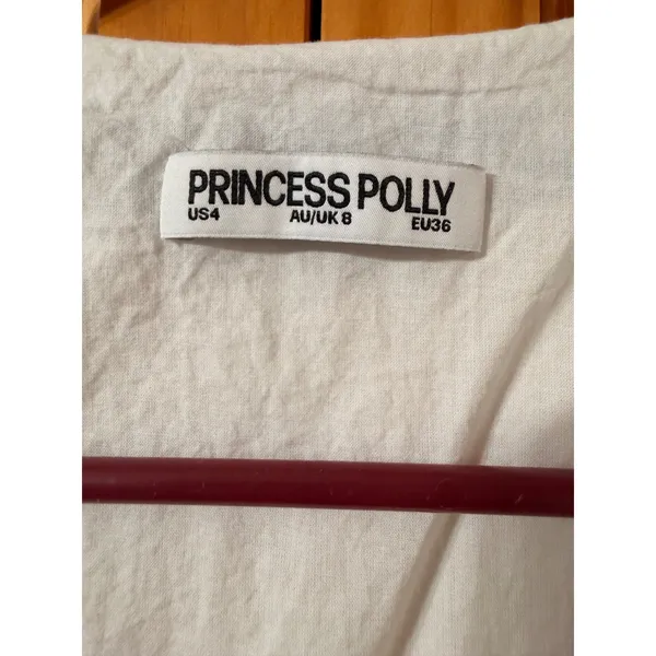 Princess Polly Sun And Palm Trees Vest Top‎ White Blue Linen Blend Embroidered 4 - Image 5