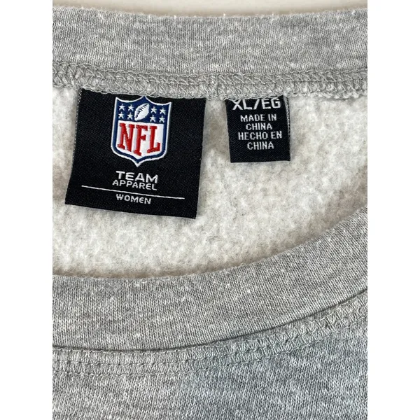 NFL Team Apparel Sweatshirt Size XL Womens Gray Black Panthers Logo High Low Hem - Image 3