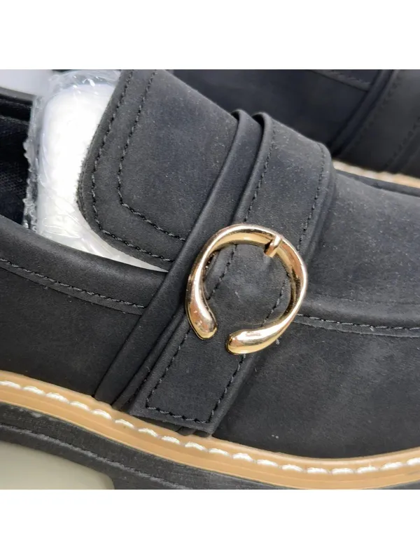 Black Chunky Lug Sole Loafers Women’s Size 36 NWOT - Image 4