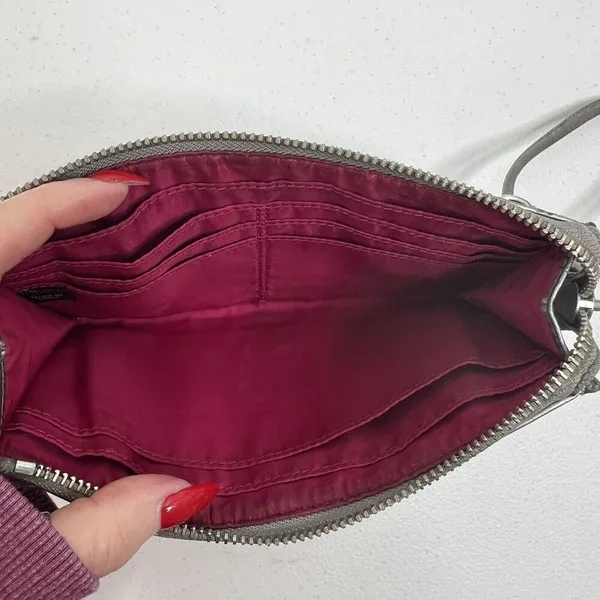 COACH Julia OP Signature Lurex Silver Black Clutch Zippy‎ Wallet Large Wristlet - Image 7