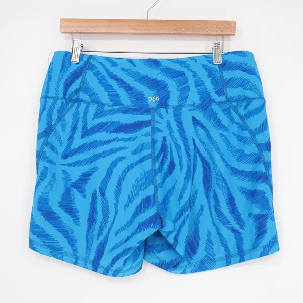 DSG DICK'S Sporting Goods Athletic Shorts Women XL Blue Tie Dye Stretch Mid Rise - Image 6
