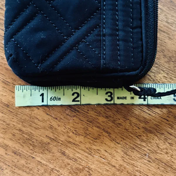 Vera Bradley Black Quilted Wristlet Silver Hardware - Image 10