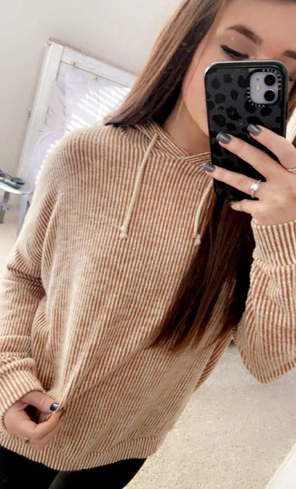 mustard stripe pullover Tan Size M - Image 2