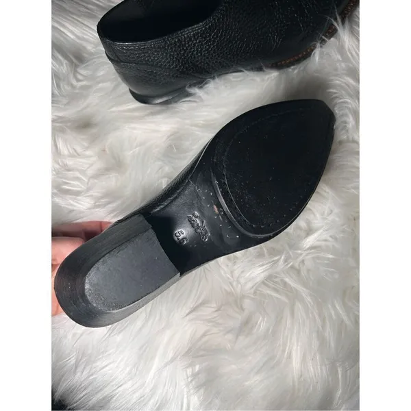 Coach Bandit Zip Pebble Booties size 5.5 black leather with zipper upfront - Image 5