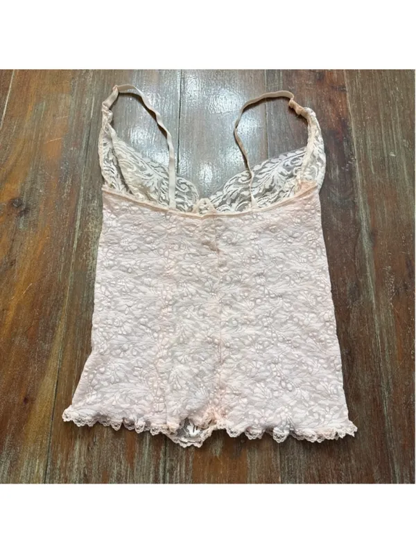 Henson Kickernick Pink Lace Camisole Made in USA Medium - Image 6