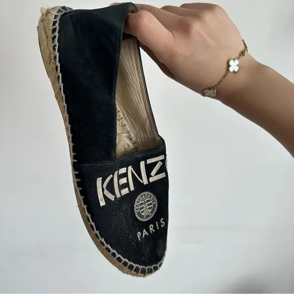 Kenzo Black Suede Espadrille Flat Size 8 - Image 5