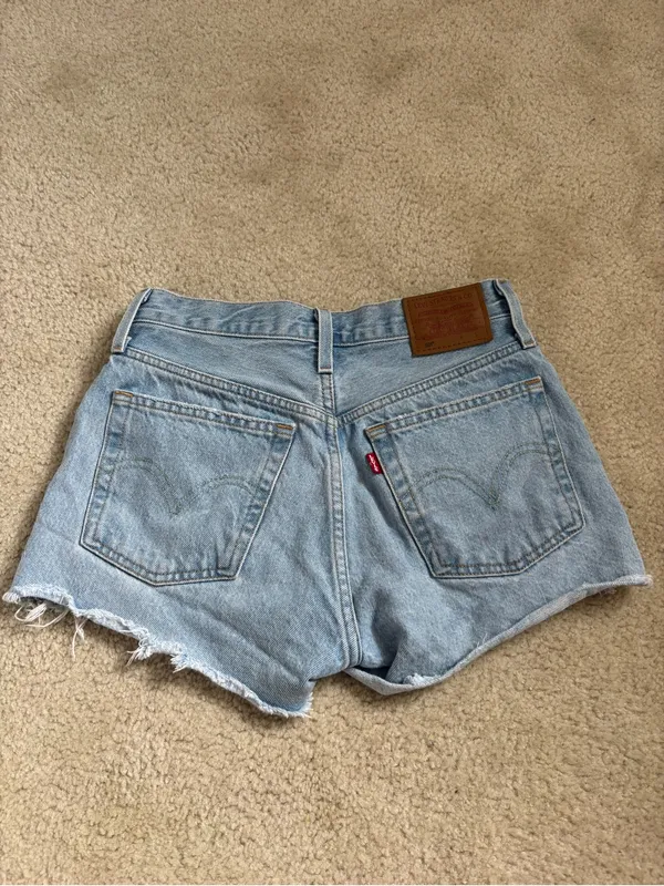 Levi's 501 Distressed Denim Shorts - Image 3