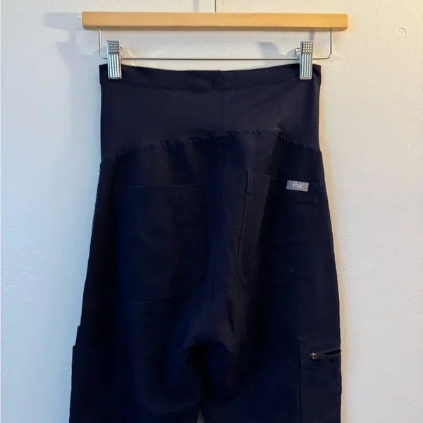 Figs XXS Womens Yola Maternity Navy High-Waisted Scrub Bottoms - Image 7