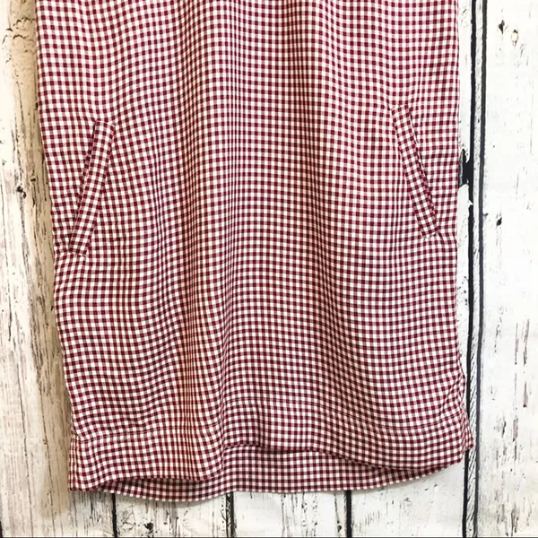 Madewell Gingham shift red white checkered picnic retro dress pockets size xs - Image 5
