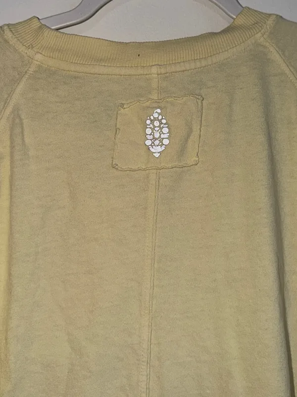 Free People Movement Oversized Cotton T-Shirt Size Medium FP Yellow Shirt Top - Image 7