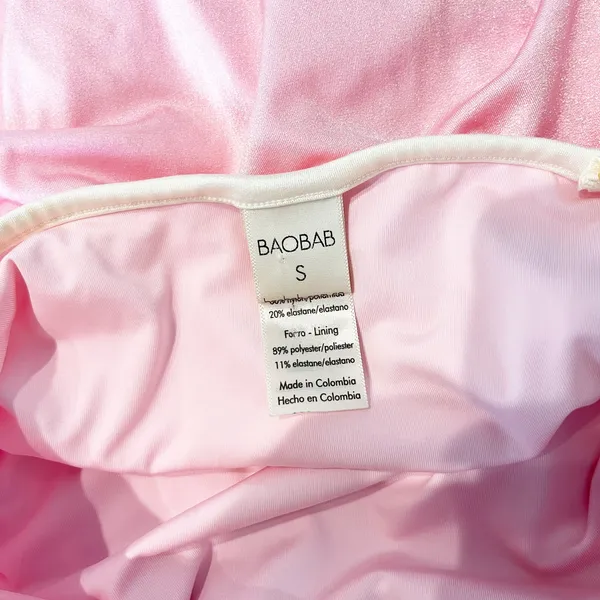 Baobab Anna One Shoulder Maxi Dress with Slit Baby Pink Small - Image 3