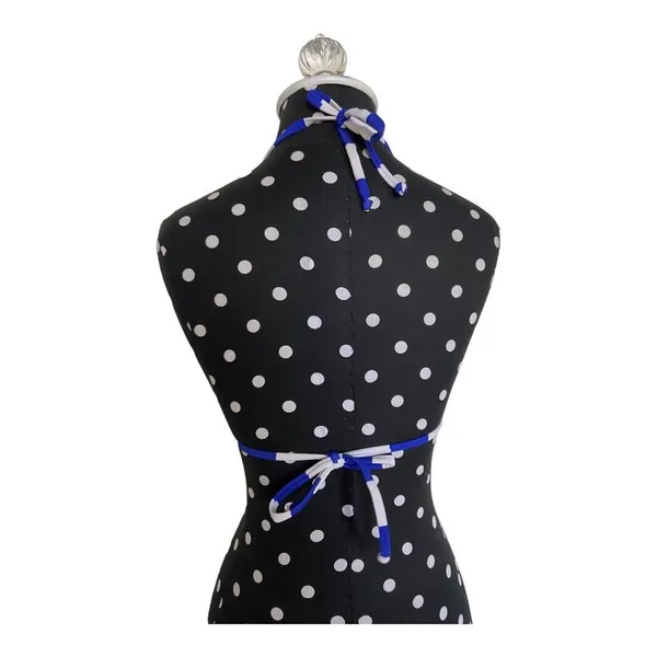 Heat Womens Bikini Top Sz S Royal Blue White String Padded‎ Removable Pads - Image 3