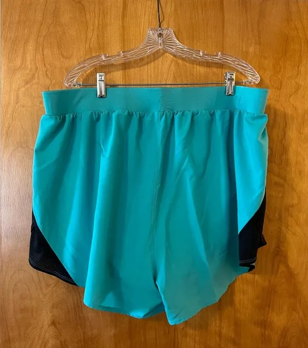 Under Armour Shorts Teal Blue With Black Trim Loose Women's NWT Size 2X - Image 4
