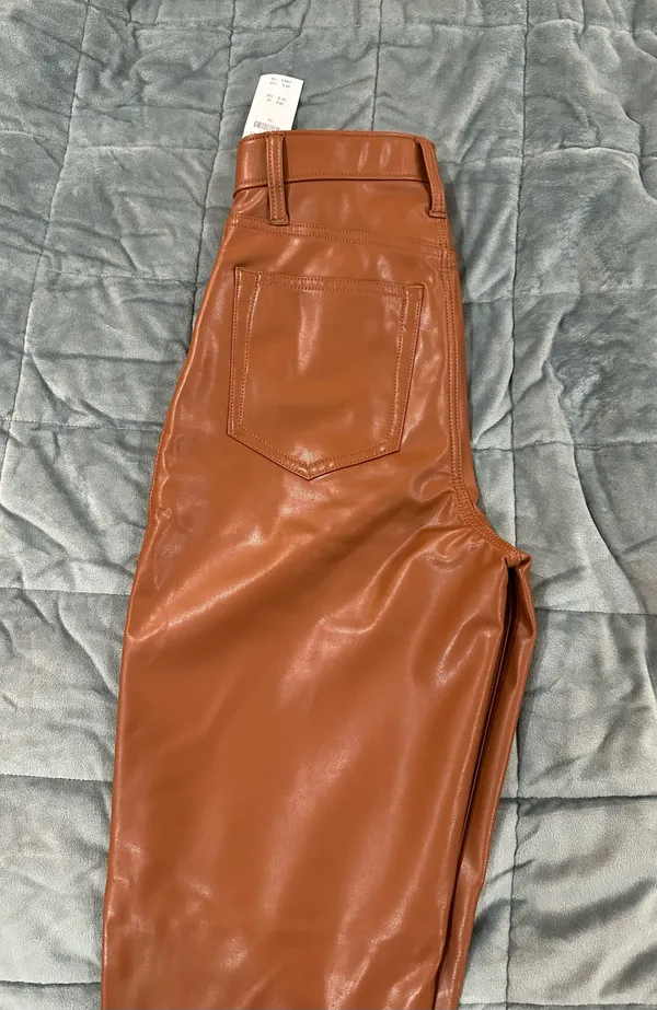 Abercrombie Vegan Leather 90s Straight Pants - Image 4