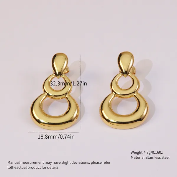 Earrings stainless steel Gold - Image 3