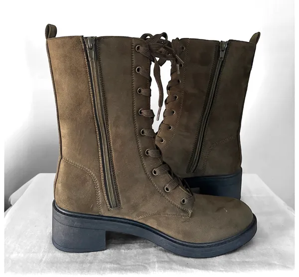 Rouge Helium taupe green combat boots - Image 4