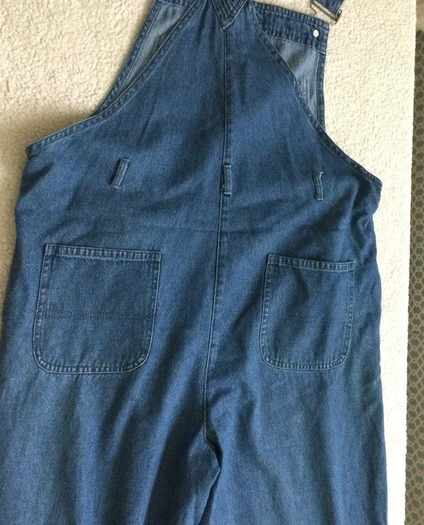 Vintage 90s Agapo Bib Capri Overalls Embroidered Flag - Sz Medium - Image 12