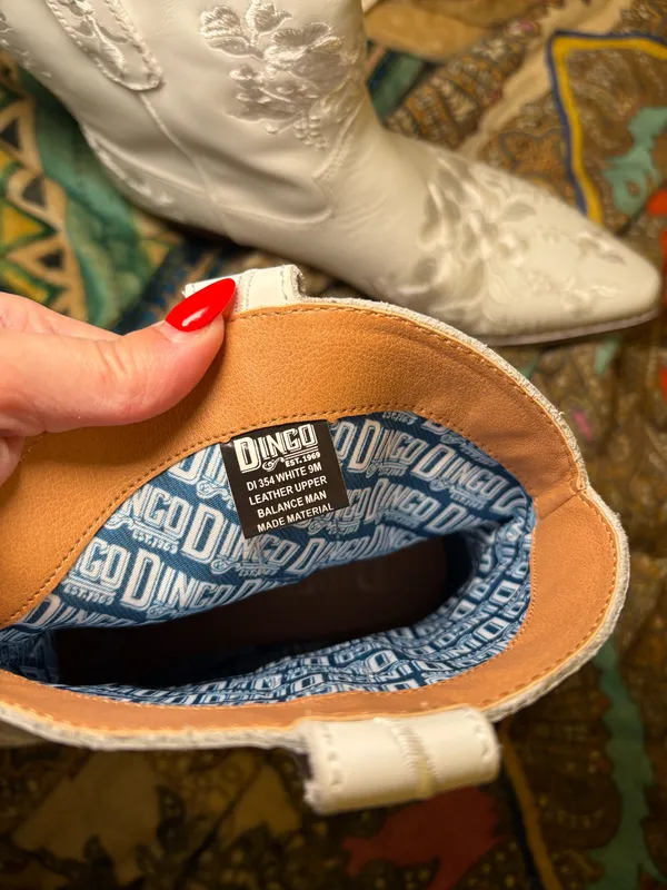 Dingo White Take A Bow Cowboy Boots - Image 8
