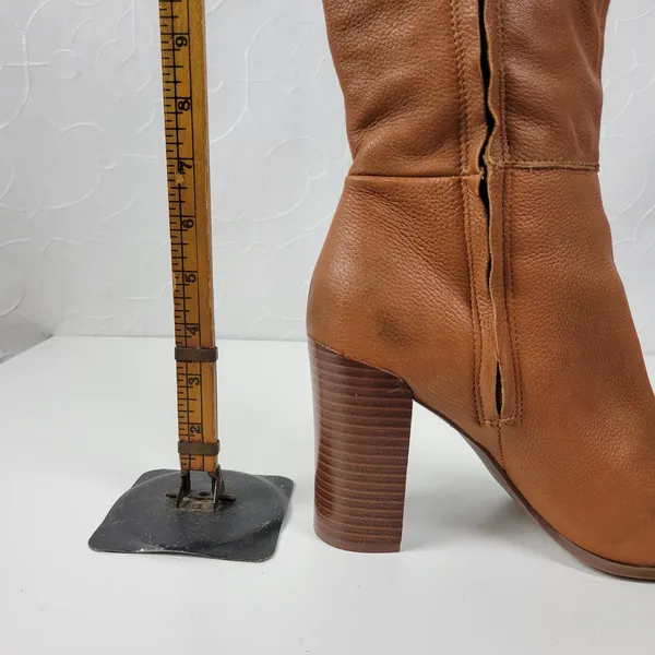 Kenneth Cole NY Justin Womens Boots Size 8.5 Cognac Leather Knee‎ High Round Toe - Image 12