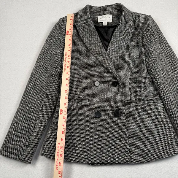 Anthropologie‎ Mare Mare Blazer Women XS Black White Tweed Double Breasted Femme - Image 6