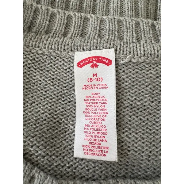 Holiday Time Womens‎ Gray Polar Bear Christmas Sweater M Festive Holiday Outfit - Image 4