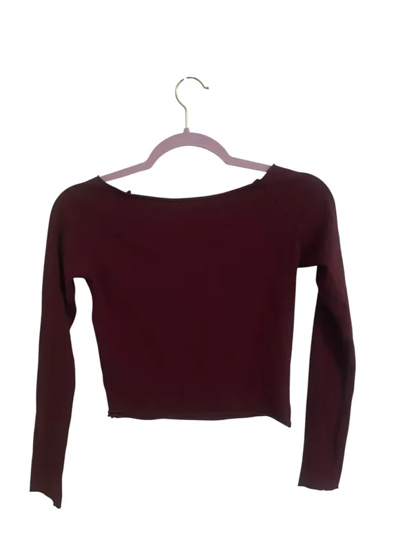 Out From Under 'So Brave' Burgundy Long Sleeve Top - Image 3