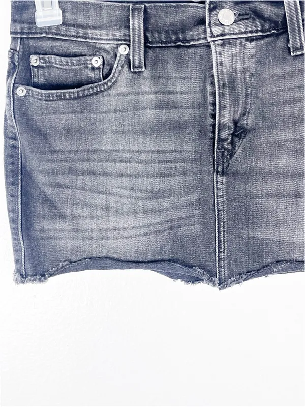 LEVI’S Black Wash High Rise Mini Denim Jean Skirt Size 29 Casual Boho Festival - Image 8