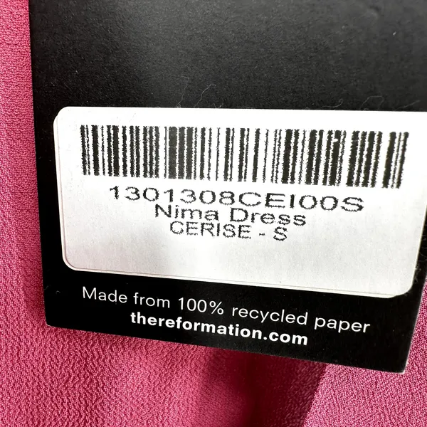 Reformation Nima Dress Wrap Mini Long Sleeve Tie Waist Cerise Pink S NWT - Image 2