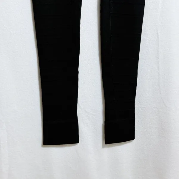 Blanqi Black Moto Cuffed Hipster Belly Support Maternity Leggings Size L - Image 6