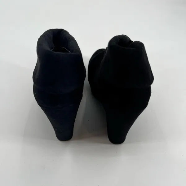 Kelsi Dagger black wilma foldover platform wedge slip on booties comfort size 9 - Image 4