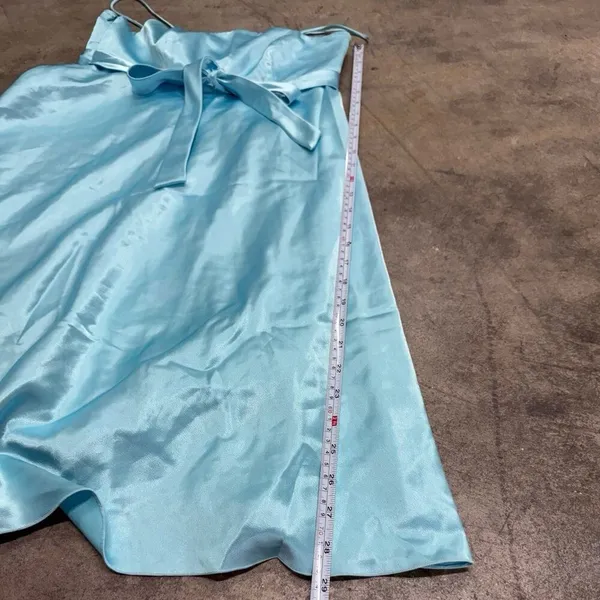 Vintage Turquoise blue satin coquette babydoll bow dress - Image 3
