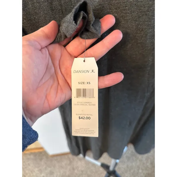 NWT Danskin Women's Gray Long Sleeve‎ Lounge Dress Front Pockets Size XS - Image 6
