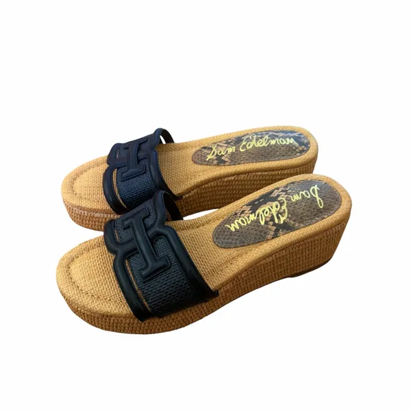 Sam Edelman Black Pauleena Slide Wedge Sandals Sz 7 - Image 3