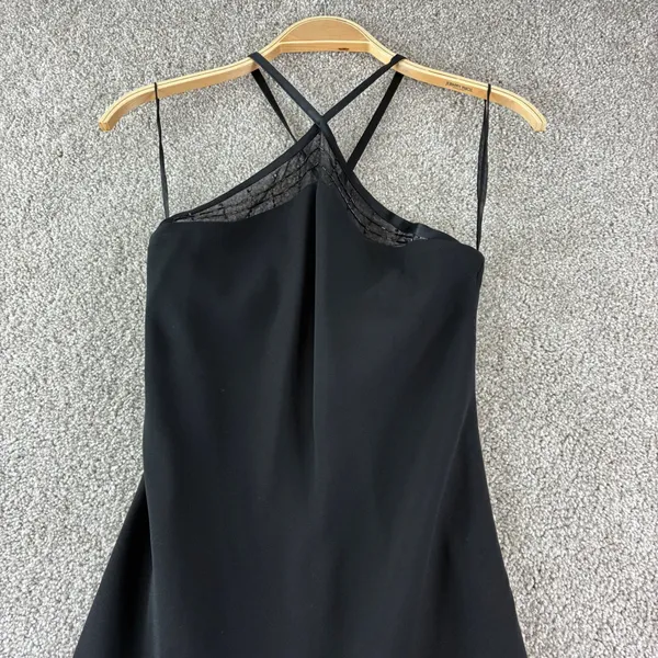 Jones New York Dress Halter Gown Womens 6 Black Formal Dress Sheer Beaded Hem‎ - Image 13