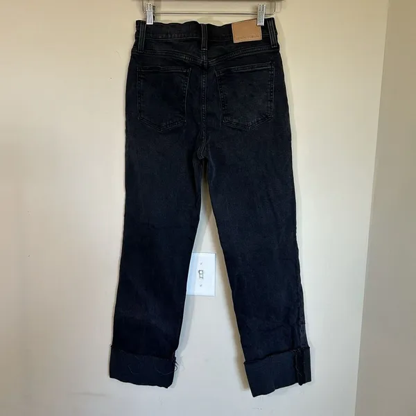 Denim Forum The Arlo High Rise Straight Leg Black Button Fly‎ Jeans Size 27 - Image 9