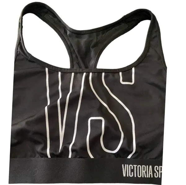 VICTORIAS SECRET-VICTORIAS SPORT-BLACK SPORTS BRA-SIZE XL Black sports bra in new condition, does normt have padding, mesh back. Bust: armpit to armpit 18-20 inches - Image 2