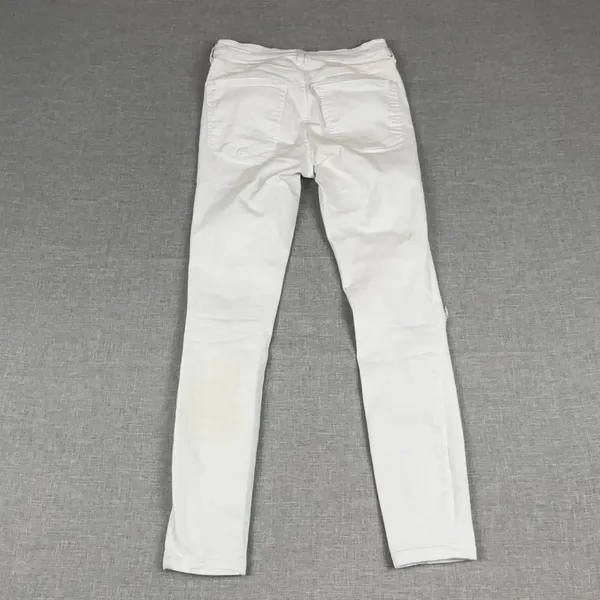 Free People Jeans Womens W 27R White Mid Rise Skinny Distressed Ripped Denim - Image 10