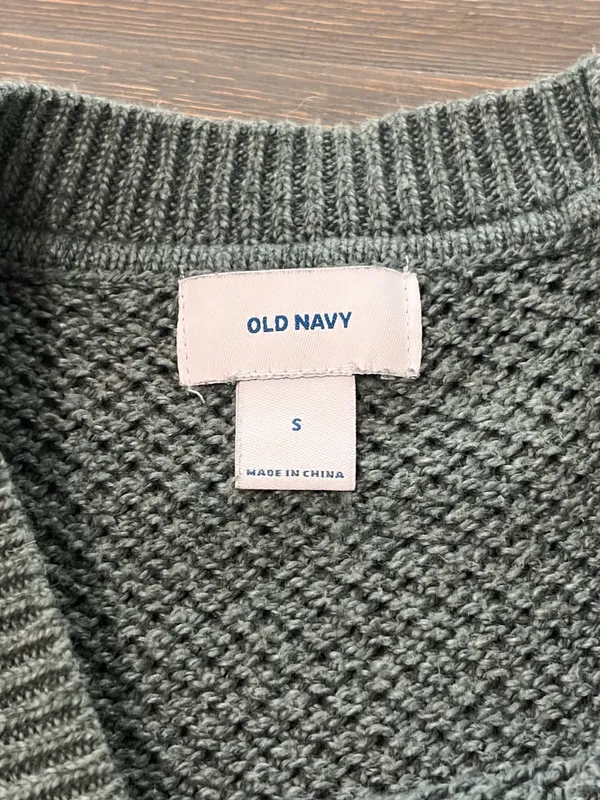 Old Navy Women’s Small Green Chunky Knit Crewneck Sweater Pullover - Image 2