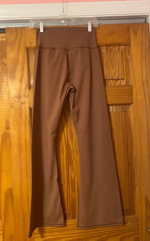 Brown Flare Yoga Leggings Size M - Image 2