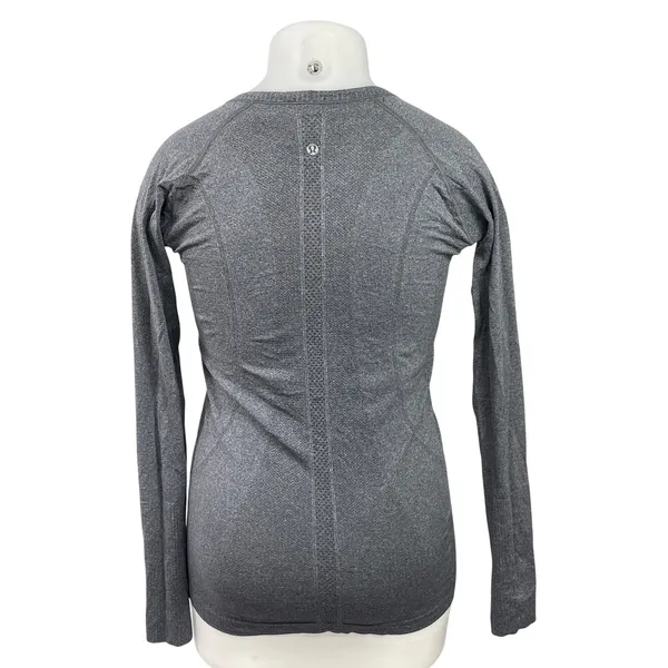 Lululemon Swiftly Tech Gray Long Sleeves Thumbholes Athletic Tee T-shirt Top 10 - Image 3