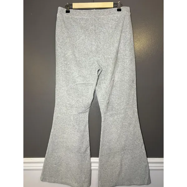 Aerie Pants Womens Large Gray Knit Wide Leg Lounge Sweatpants Elastic Waist - Image 4