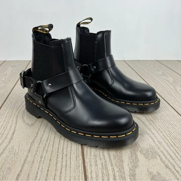 Dr. Marten's Wincox Smooth Leather Buckle Boots EU 37/L 6/M 5 Black $180 - Image 2