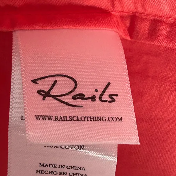 Rails Women Coral Pink Organic Cotton Tencel Cut-Out Midi Dress Small Sleeveless - Image 5