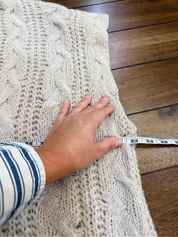 Aerie One Size Cream Cable Knit Open Front Cardigan Oversized Boho Sweater - Image 5