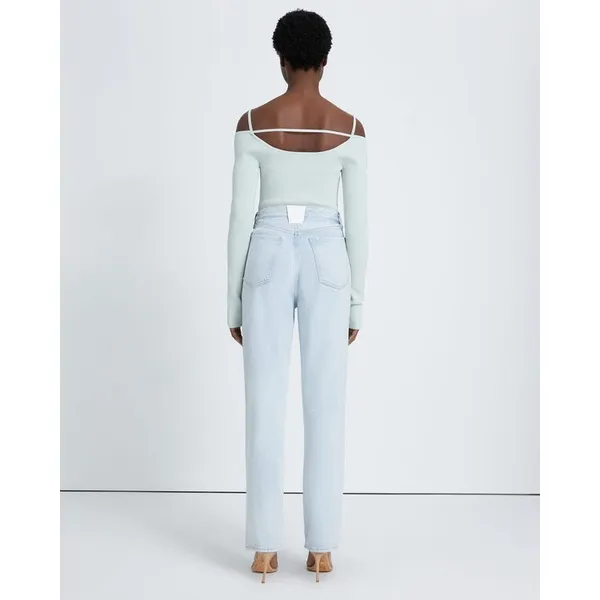 7 For All Mankind Lustre Easy Straight Wide Leg Jeans‎ Size Light Wash - Image 2