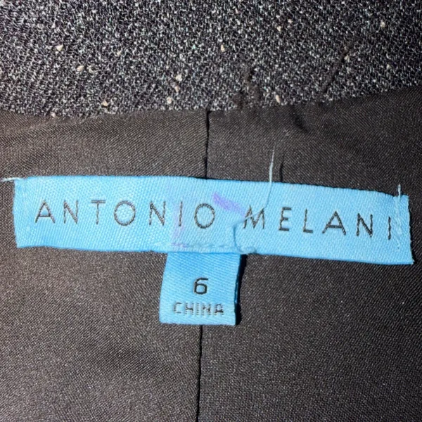 Antonio Melani Womens Brown Mixed Media Textured Single‎ Button Blazer Jacket 6 - Image 3